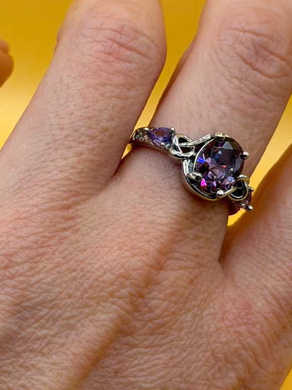 Incredible new amethyst sterling silver ring Uk size N #22