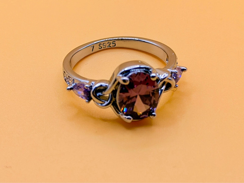 Incredible new amethyst sterling silver ring Uk size N #22