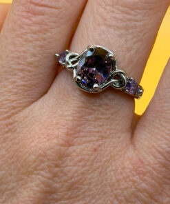 Incredible new amethyst sterling silver ring Uk size N #22