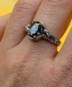 Incredible new amethyst sterling silver ring Uk size N