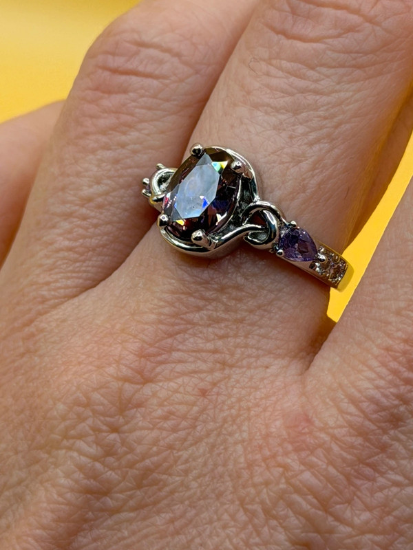 Incredible new amethyst sterling silver ring Uk size N #22