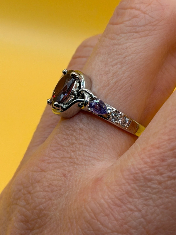 Incredible new amethyst sterling silver ring Uk size N #22