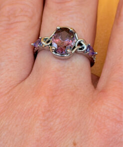 Incredible new amethyst sterling silver ring Uk size N