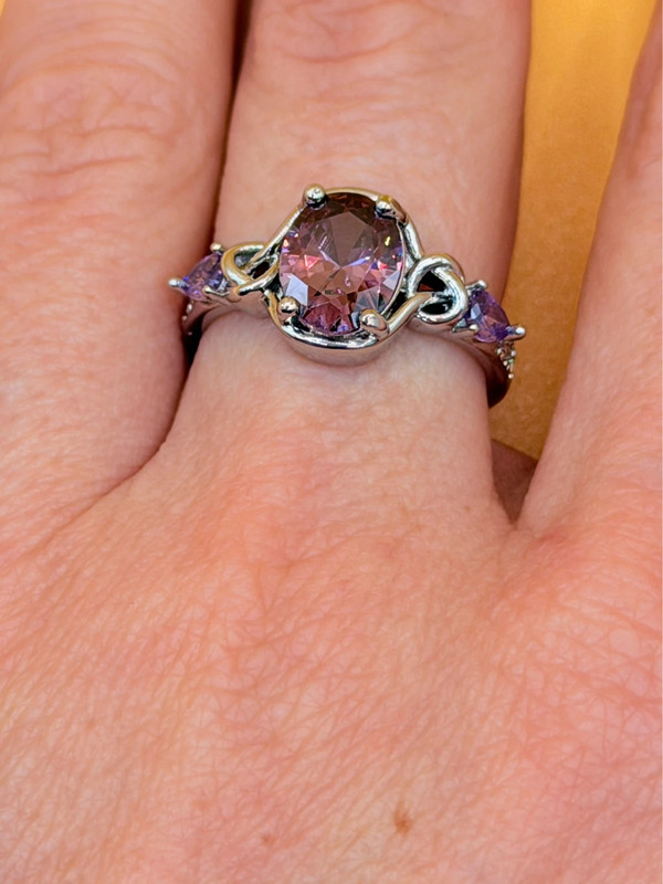 Incredible new amethyst sterling silver ring Uk size N #22
