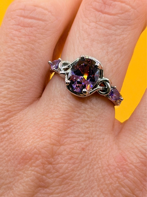 Incredible new amethyst sterling silver ring Uk size N #22