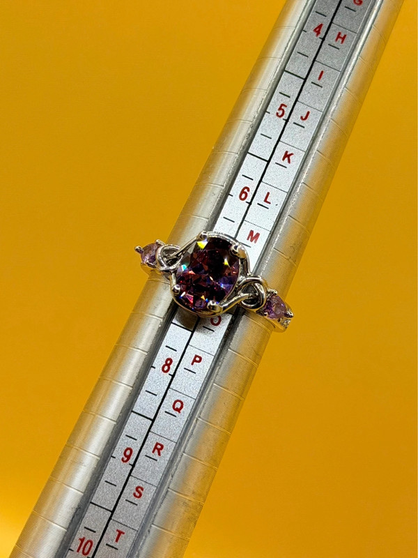 Incredible new amethyst sterling silver ring Uk size N #22