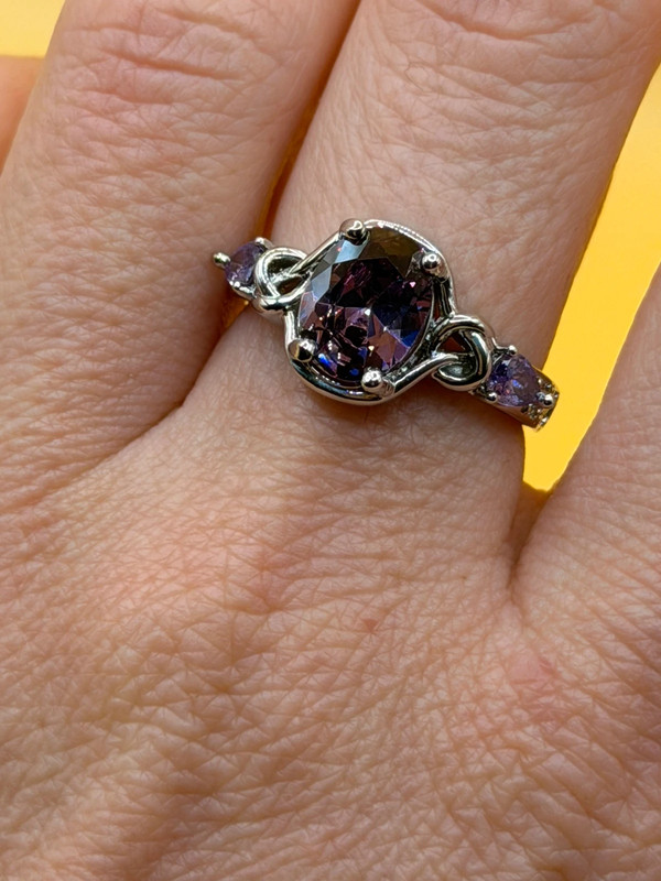 Incredible new amethyst sterling silver ring Uk size N #22