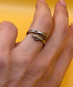 sterling silver ring"hug ring" Uk size L adjustable