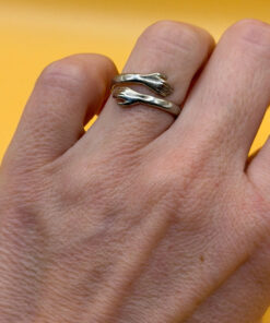 sterling silver ring"hug ring" Uk size L adjustable