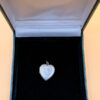 Vintage 925 Sterling Silver Etched Heart Locket Pendant#22