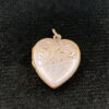 Vintage 925 Sterling Silver Etched Heart Locket Pendant#22