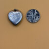 Vintage 925 Sterling Silver Etched Heart Locket Pendant#22