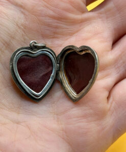 Vintage 925 Sterling Silver Etched Heart Locket Pendant