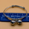 Vintage Baby bracelet with bells ,flower sterling silver adjustable