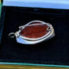Baltic vintage amber sterling silver pendant brooch#140