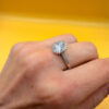 Vintage White Cubic Zirconia Sterling Silver Statement Ring, UK Size S#140