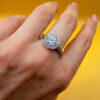 Vintage White Cubic Zirconia Sterling Silver Statement Ring, UK Size S#140