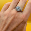 Vintage White Cubic Zirconia Sterling Silver Statement Ring, UK Size S#140