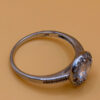 Vintage White Cubic Zirconia Sterling Silver Statement Ring, UK Size S#140