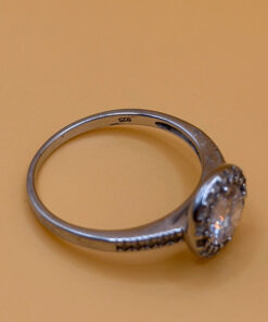 Vintage White Cubic Zirconia Sterling Silver Statement Ring, UK Size S