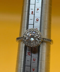 Vintage White Cubic Zirconia Sterling Silver Statement Ring, UK Size S