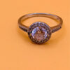 Vintage White Cubic Zirconia Sterling Silver Statement Ring, UK Size S#140