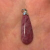 Natural Rhodonite Pendant: 925 Sterling Silver #141