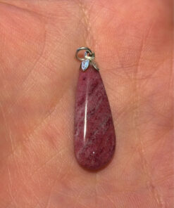 Natural Rhodonite Pendant: 925 Sterling Silver #141