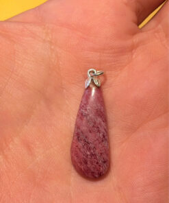Natural Rhodonite Pendant: 925 Sterling Silver #141