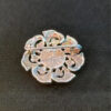 Vintage Sterling Silver Cats Eye & Marcasite Brooch#142