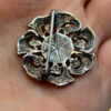 Vintage Sterling Silver Cats Eye & Marcasite Brooch#142