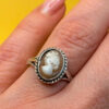 vintage sterling silver cameo ring Uk size M#142