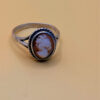vintage sterling silver cameo ring Uk size M#142