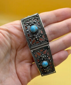 Vintage 900 silver turquoise bracelet