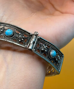 Vintage 900 silver turquoise bracelet