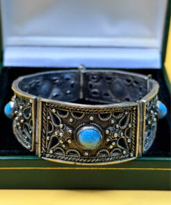Vintage 900 silver turquoise bracelet