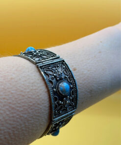 Vintage 900 silver turquoise bracelet