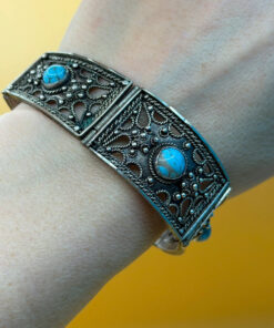 Vintage 900 silver turquoise bracelet