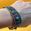 Vintage 900 silver turquoise bracelet