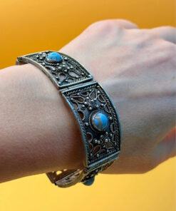 Vintage 900 silver turquoise bracelet