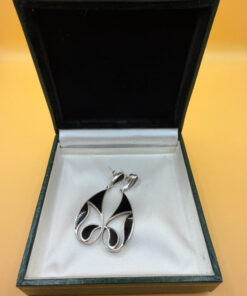 Vintage Sterling Silver Onyx Dangle Earrings#144