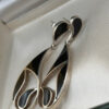 Vintage Sterling Silver Onyx Dangle Earrings#144