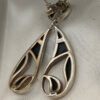 Vintage Sterling Silver Onyx Dangle Earrings#144
