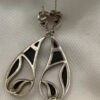 Vintage Sterling Silver Onyx Dangle Earrings#144
