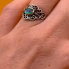 Abalone Oval Filigree Cutout Ring 925 Sterling Silver Sizes L#144