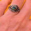 Abalone Oval Filigree Cutout Ring 925 Sterling Silver Sizes L#144
