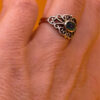 Abalone Oval Filigree Cutout Ring 925 Sterling Silver Sizes L#144