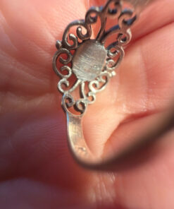 Abalone Oval Filigree Cutout Ring 925 Sterling Silver Sizes L
