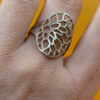 Sterling silver floral ring Uk size P