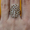 Sterling silver floral ring Uk size P